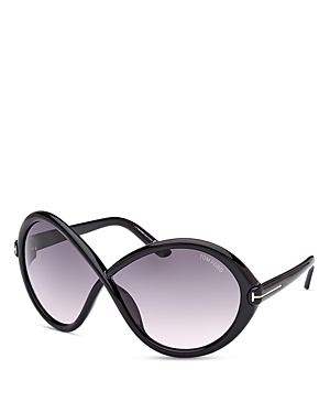 Shop Tom Ford Jada Butterfly Sunglasses, 68mm In Black/gray Gradient