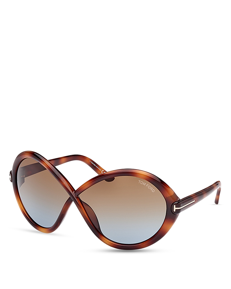 Tom Ford Womens Brown Tr001772 Jada Butterfly-frame Injected Sunglasses In Havana/brown Gradient