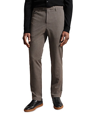 Ted Baker Chilwel Check Slim Fit Chino Trousers In Brown