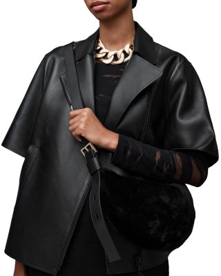 Half Moon Shearling Shoulder Bag