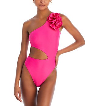 Women's Ribbed Plunge Front V-wire One Piece Swimsuit - Shade