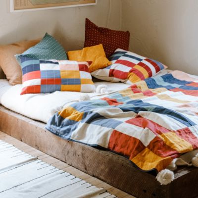 Multi-Check Quilt Throw