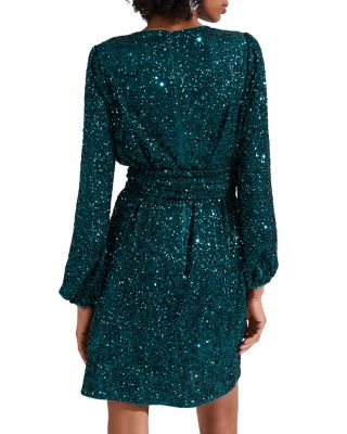 Bette Tie-Waist Sequin Dress