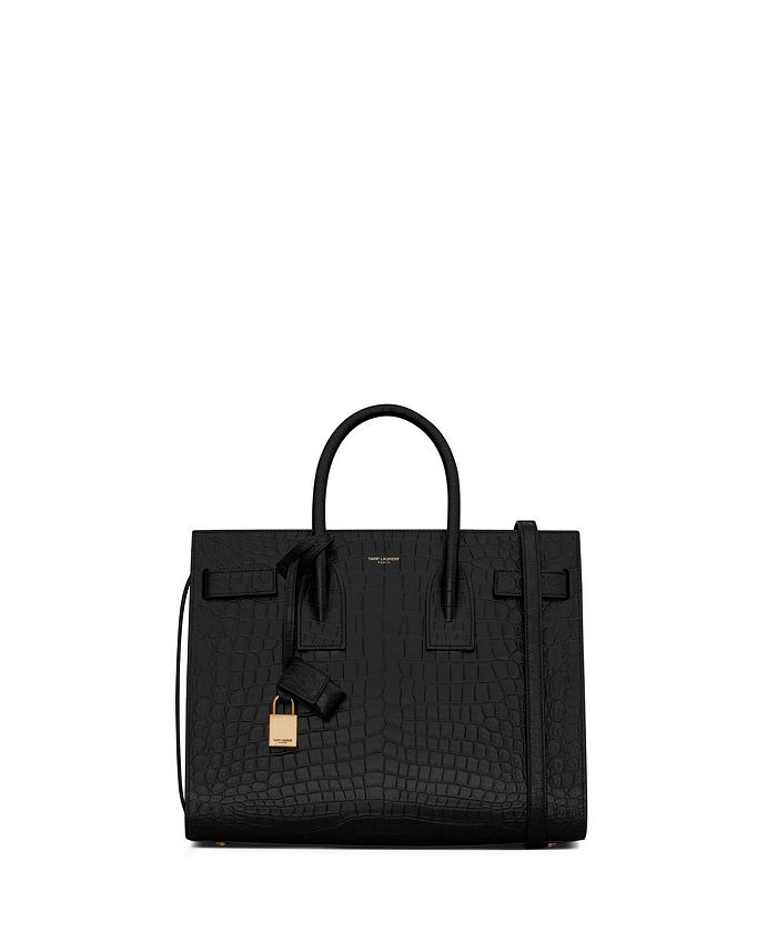 Saint Laurent Sac De Jour Medium Croc-Embossed Leather Satchel