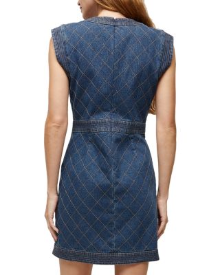 関税,送料無料Veronica Beard Ginnyデニムミニワンピース Veronica Beard Ginny Quilted Denim Sleeveless Dress