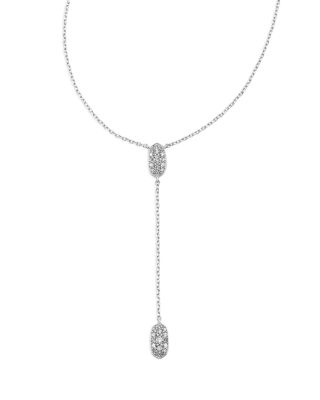 Kendra Scott Grayson Oval Pave Lariat Necklace, 19