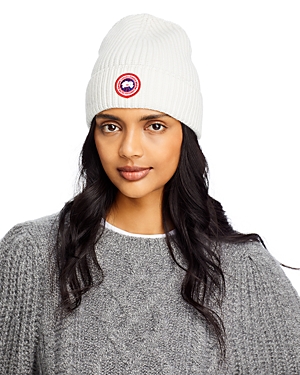Canada Goose Arctic Disc Ribbed Wool Toque In Cottongrass