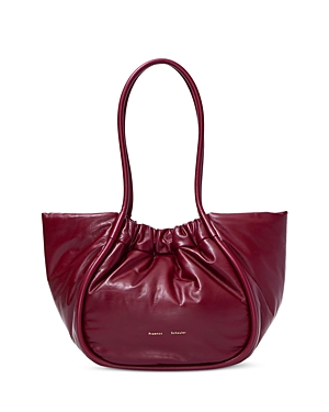 Shop Proenza Schouler Large Puffy Ruched Leather Bucket Bag In Garnet/silver
