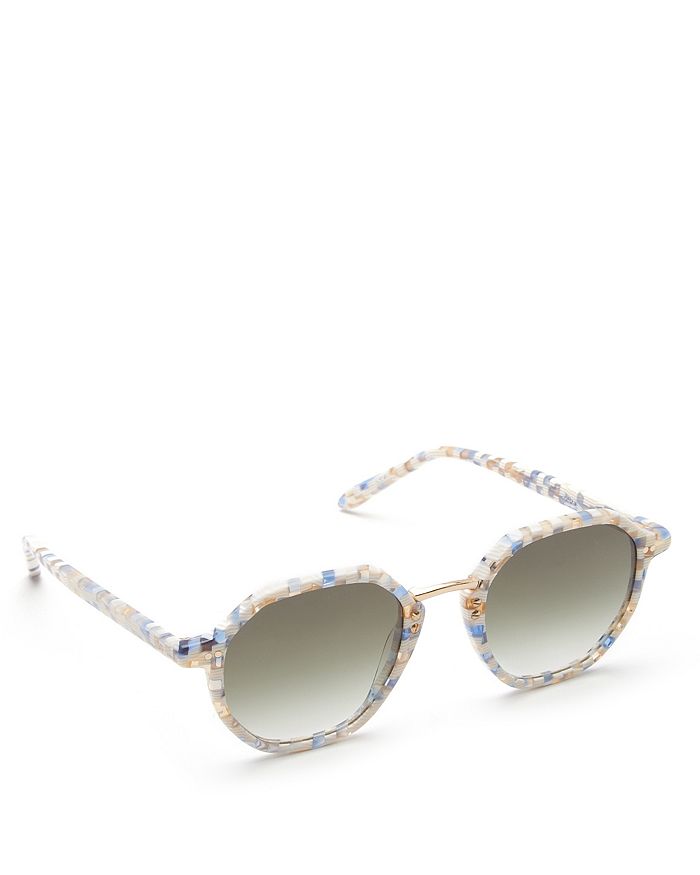 Krewe Dakota Pincheck Octogonal Sunglasses, 50mm Bloomingdale's