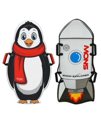 Penguin & Rocket Ship Foam Sleds Bundle - Ages 5+