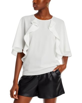 FRAME Short Sleeve Ruffle Top | Bloomingdale's