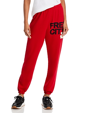 Free City Cotton Logo Sweatpants in Artyard Red Cream