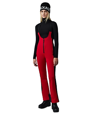 Shop Mackage Gia Ski Suspender Bib Pants In Red