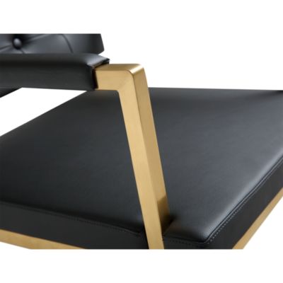  Director Performance Vegan Leather and Stainless Steel Barstool in Black