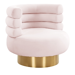 Tov Furniture Naomi Velvet Swivel Chair In Blush