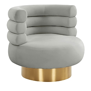 Tov Furniture Naomi Velvet Swivel Chair In Gray