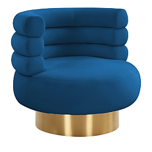 Tov Furniture Naomi Velvet Swivel Chair In Navy