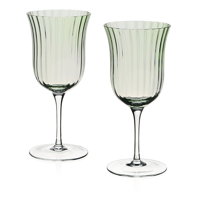 William Yeoward Crystal Corinne Water Goblet, Set Of 2 In Green