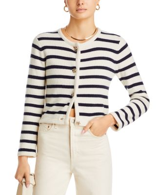 Derek Lam 10 Crosby - Keene Stripe Crewneck Cardigan