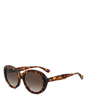 Shop Kate Spade New York Avah Round Sunglasses, 56mm In Havana/brown Gradient