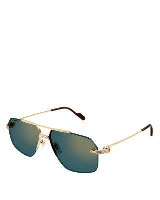 Cartier - Premi&egrave;re de Cartier 24K Gold & Platinum Plated Navigator Sunglasses, 60mm