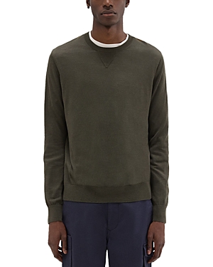Theory Nylon-wool Combo Sweater In Army Olive