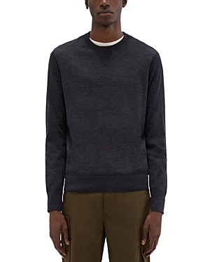 Theory Nylon-wool Combo Sweater In Coal Melange/ Black