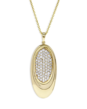 Bloomingdale's Pave Diamond Oval Pendant Necklace in 14K Yellow Gold, 1.20 ct. t.w.