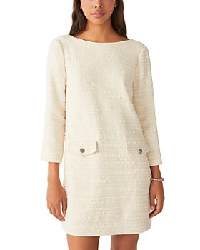 Ba&Sh Women's Long Sleeve V-Neck Abstract Long Maxi Dress White Size 1