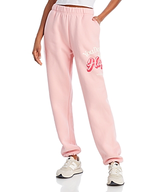 The Mayfair Group Happy Graphic Sweatpants In Pink