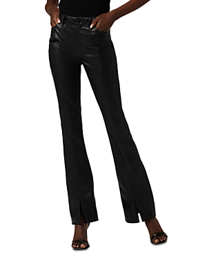 Barbara Coated High Rise Bootcut Jeans in Black