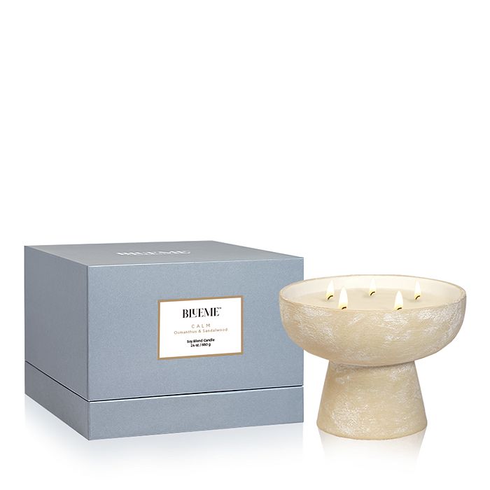Calm Osmanthus & Sandalwood Large Ceramic Candle, 24 oz.