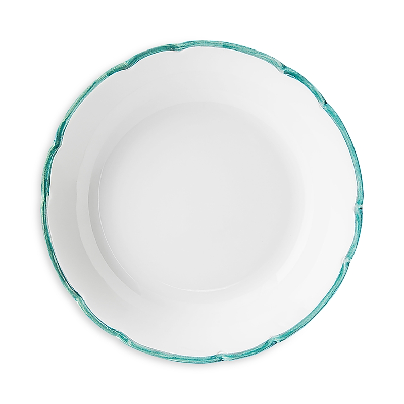 Degrenne Paris Reminiscence Coupe Plates, Set Of 4 In White/green