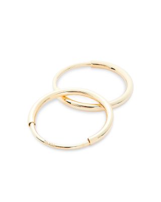 Children's Polished Extra Small Endless Hoop Earrings in 14K Yellow Gold