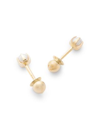 Children's Cultured Freshwater Pearl Stud Earrings in 14K Yellow Gold