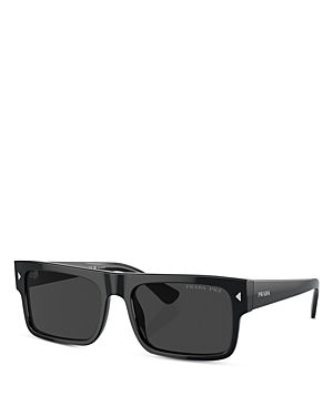 Prada Rectangular Sunglasses, 59mm In Black/gray Polarized Solid