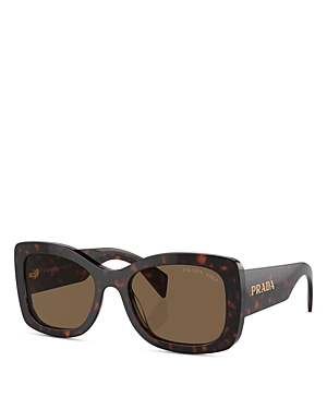 Prada Oval Sunglasses, 57mm In Brown/brown Solid