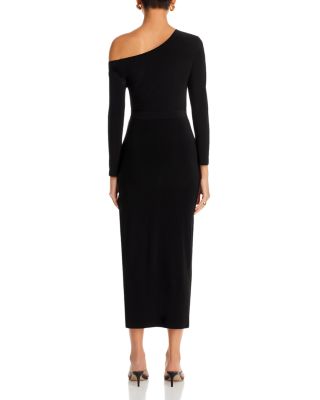 Asymmetric Side Slit Midi Dress