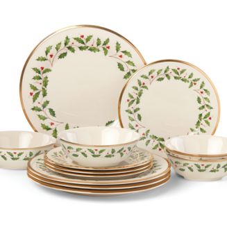Lenox Holiday 12-Pc. Plate & Bowl Set | Bloomingdale's The Christmas Shop