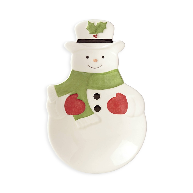 Lenox Hosting The Holidays Snowman Spoon Rest In Red/green