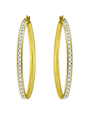 Aqua Channel Set Hoop Earrings In 18k Gold Plated Or Sterling Silver - 100% Exclusive