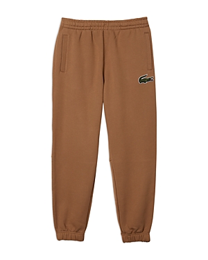 Lacoste Cotton Croc Patch Relaxed Fit Track Pants In Six Cookie