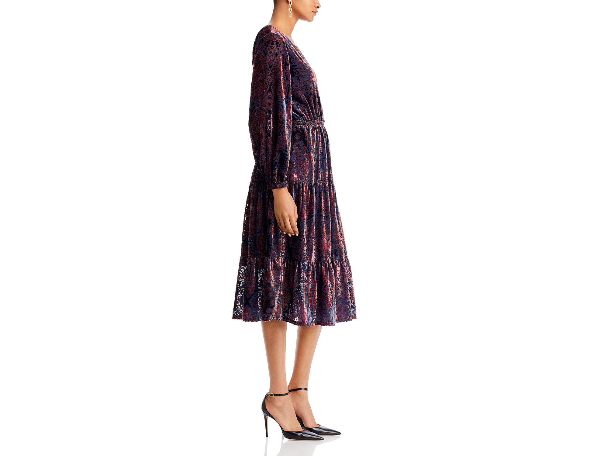 Paisley Burnout Velvet Midi Dress — Image 5