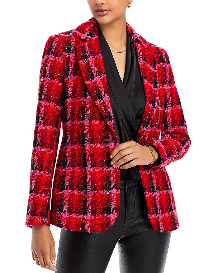 Notch Lapel Plaid Blazer