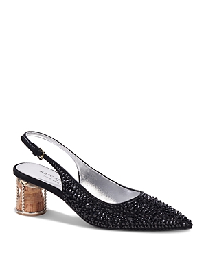 kate spade new york Women's Soiree Pointed Toe Jet Crystal Slingback Pumps