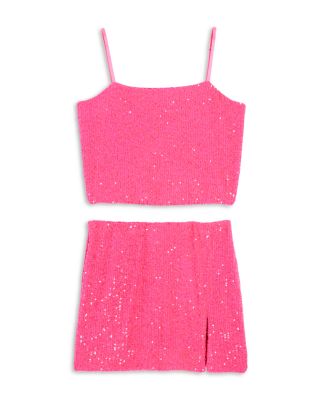 KatieJnyc Girls' Taylor Sequin Cropped Top & Mini Skirt Set - Big Kid ...