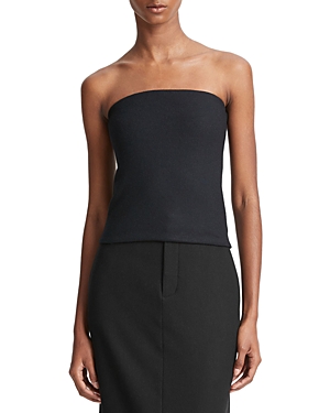 Vince Womens Side Zipper Strapless Pullover Top In Black