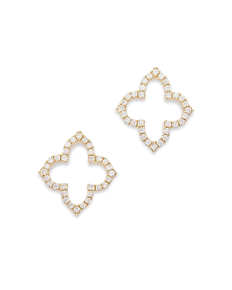 Bloomingdale's Fine Collection Diamond Clover Stud Earrings in 14K Yellow Gold, 0.20 tcw