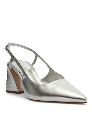 Shop Schutz Women's Blanche Pointed Toe Slingback High Heel Pumps In Prata