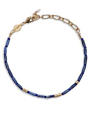 Anni Lu Azzurro Beaded Bracelet In 18k Gold Plated In Blue/gold